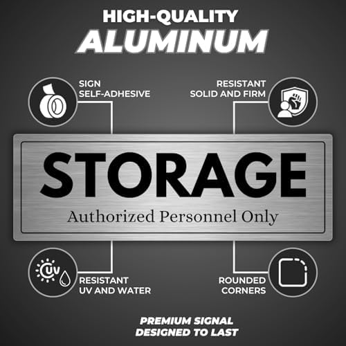 Storage Sign - 3x9 Inch - Aluminum - Stock Room and Supply Closet - Image 2