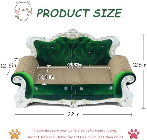 Luxury Cardboard Cat Scratcher Sofa Bed, Couch Shaped Cat Scratching Board - Image 3