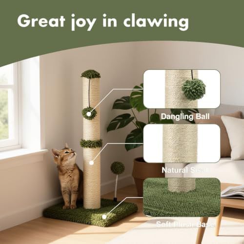 MECOOL Cat Scratching Post Premium Basics Kitten Scratcher Sisal Scratch Posts - Image 2