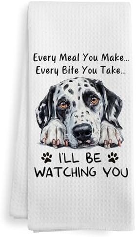 Funny Dalmatian Dog Kitchen Towels Accessories Ornament Decor, Dalmatian Dog by XNXLDYLH