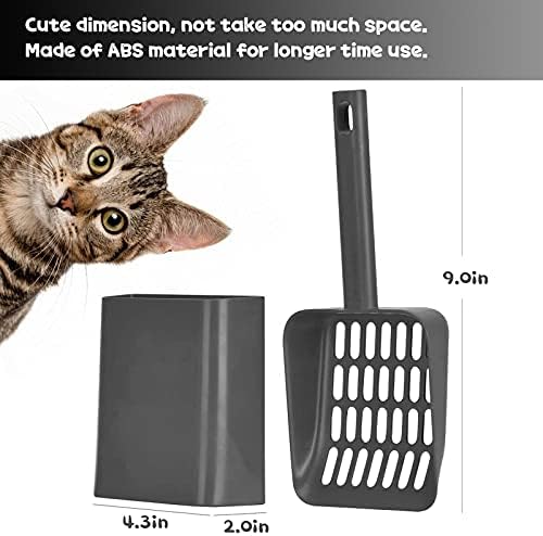 Cat Litter Scooper with Caddy and Holder, with Container to Store, Durable ABS - Image 5
