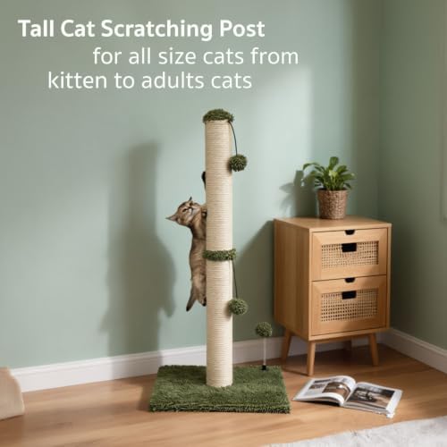 MECOOL 34“ Tall Cat Scratching Post Premium Basics Kitten Scratcher Sisal - Image 5