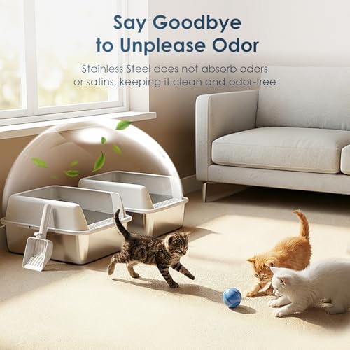 Suzzipaws Small Stainless Steel Litter Box - Image 5