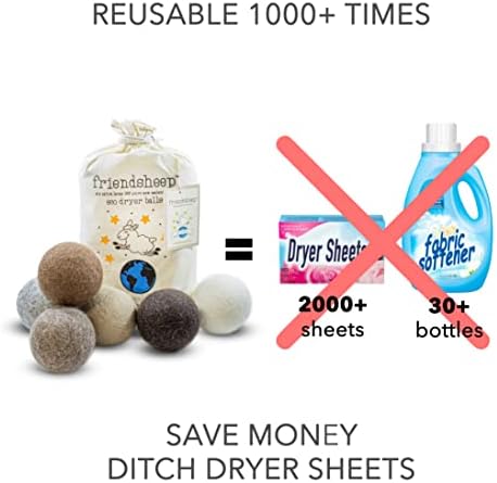 Friendsheep Wool Dryer Balls, Organic Reusable Fabric Softener Alternative - Image 3