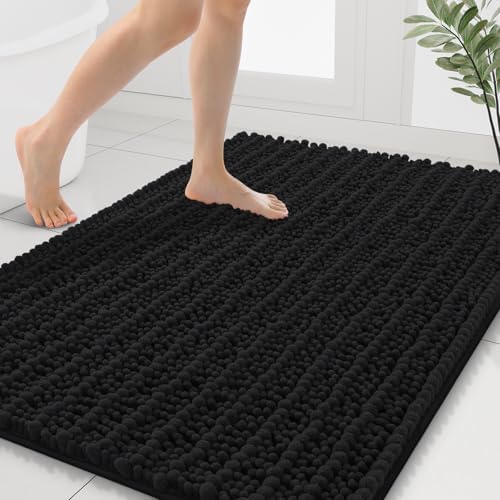 Smiry Bathroom Rugs 40X32, Extra Soft Rubber Backing Chenille Bath Mats by Smiry