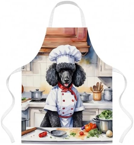 Caroline's Treasures Black Poodle The Chef Apron Cooking Kitchen Server Baking by CarolinesTreasures