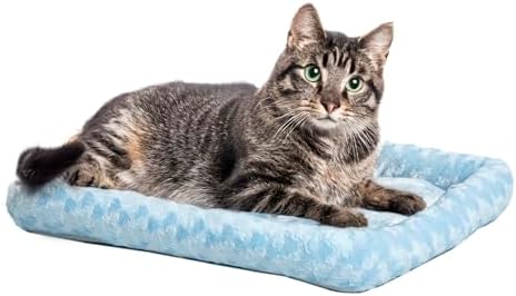 QuietTime by MidWest 18" Dog Crate Bolster Bed, Fashion Blue, Toy Breeds by MidWestHomesForPets