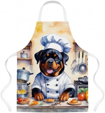 Caroline's Treasures Rottweiler The Chef Apron Cooking Kitchen Server Baking by CarolinesTreasures