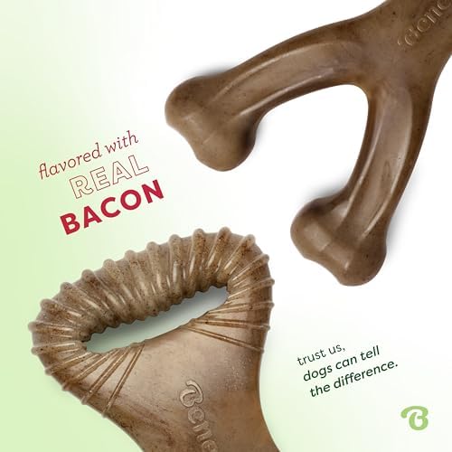 Benebone 2-Pack Wishbone/Dental Durable Dog Chew Toys, Real Bacon - Image 2