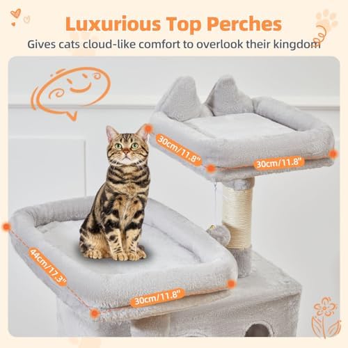 Taoqimiao Sturdy Cat Tree, 58In Cat Tower - Image 7