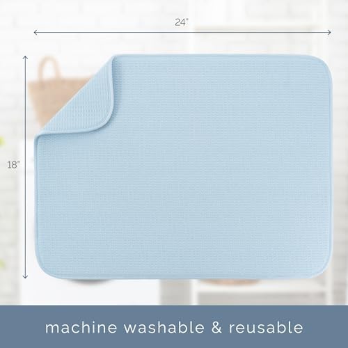 S&T INC. Dish Drying Mat, Sky Blue - Image 5