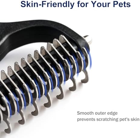 WePet Grooming Rake for Dogs & Cats, Double-Sided Deshedding Brush, Extra-Wide - Image 4