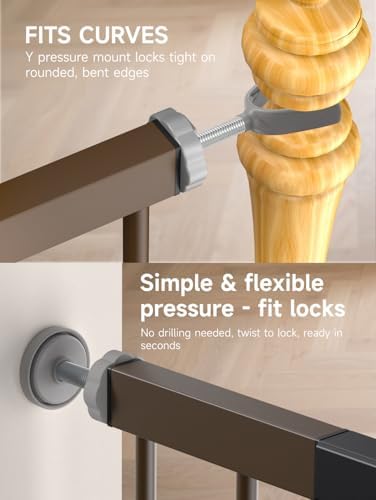 Baby Gate for Stairs, Stairs and Doorways Child Gate Pressure Mounted Safety - Image 3