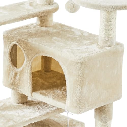 Yaheetech 57 inches Cat Tree for Indoor Cats, 2 Cat Condos, 2 Hanging Balls and - Image 5
