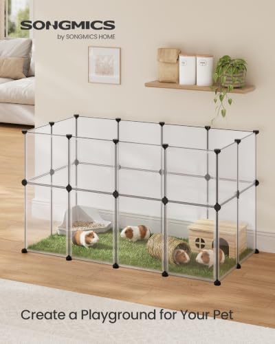 SONGMICS Clear Pet Playpen, Modular Plastic Enclosure - Image 2