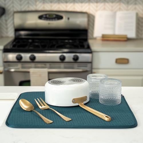 S&T INC. Dish Drying Mat, Tapestry Blue - Image 4