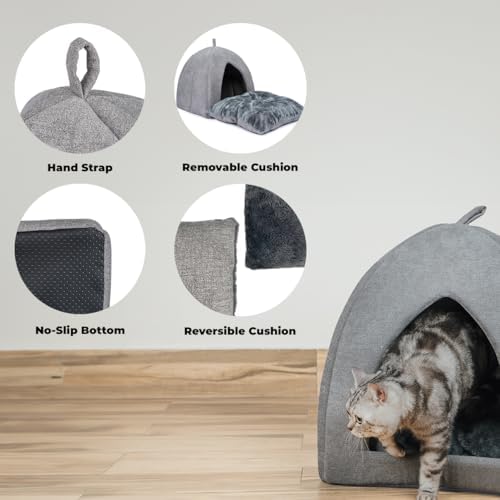 Best Pet Supplies Cat Bed for Indoor Cat, Domed Tent House - Image 3