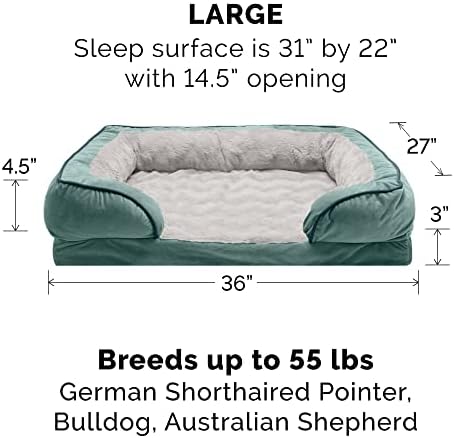 Furhaven Cooling Gel Dog Bed for Large/Medium Dogs w/ Removable Bolsters & - Image 2