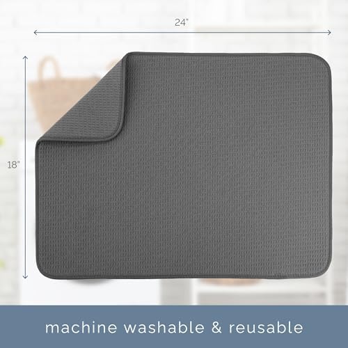 S&T INC. Dish Drying Mat, Charcoal Grey - Image 6