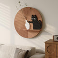 3D Textured Round Cat Wall Art, Modern Minimalist Wall Decor, 24x24 Inch by Troartos