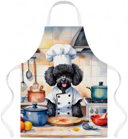Caroline's Treasures Black Poodle The Chef Apron Cooking Kitchen Server Baking by CarolinesTreasures