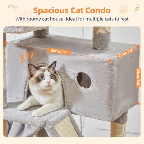Taoqimiao Sturdy Cat Tree, 58In Cat Tower - Image 5