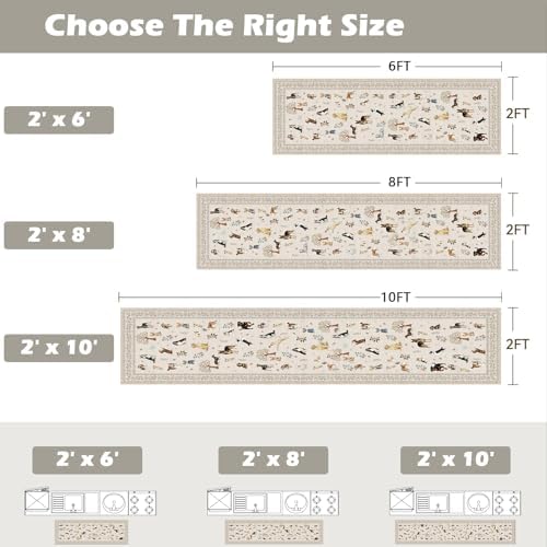 Beige Hallway Runner Rug 2x8 for Bedroom Kitchen - Image 2