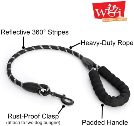 Double Dog Leash, 360° Swivel, No Tangle, Two Dogs, Split Leash, Reflective and - Image 3