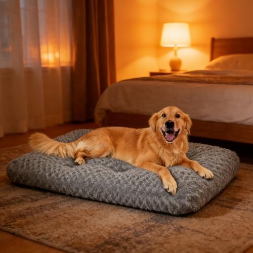 Dog Bed Large Size, Plush Washable Pet Bed Mat, Dog Crate Bed 35"x23" - Image 6