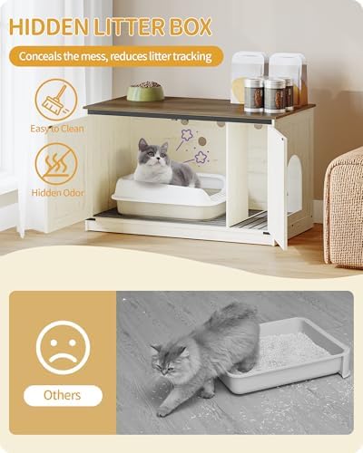 Hzuaneri Cat Litter Box Enclosure, Hidden Litter Box Furniture - Image 4