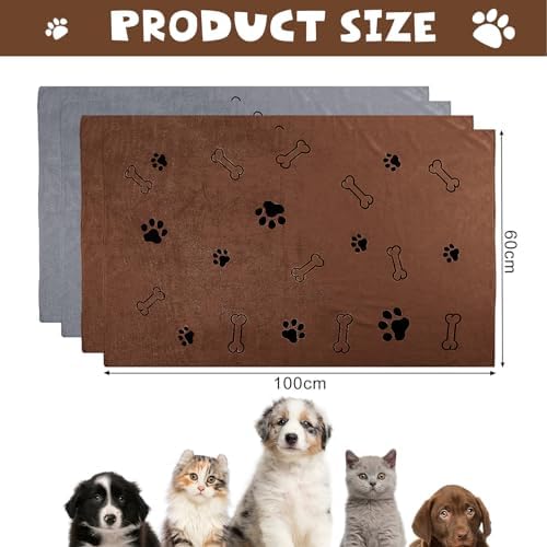 Chumia 4 Pcs Dog Towels for Drying Dog Puppy Bulk Microfiber Absorbent Paw - Image 5