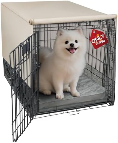Explore Land Breathable Dog Crate Cover, 24 inches （Tan） by ExploreLand