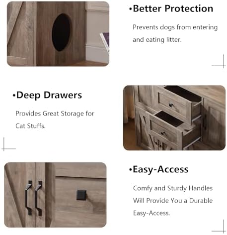 Forest Gravity Double Cat Litter Box Enclosure - Image 3