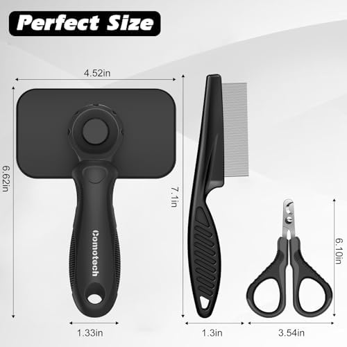 3PCS Cat Grooming Supplies, Cat Brush & Nail Clipper/Trimmer & Flea Comb - Image 6