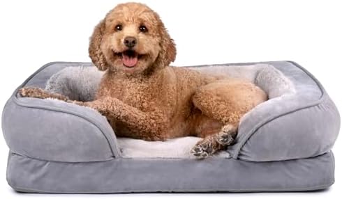 Furhaven Cooling Gel Dog Bed for Medium/Small Dogs w/ Removable Bolsters & by FurHaven