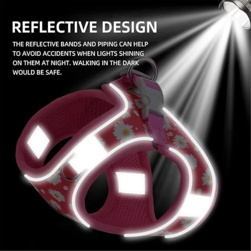 Step in Dog Harness No Pull Flower Adjustable Soft Mesh Harness - Image 5