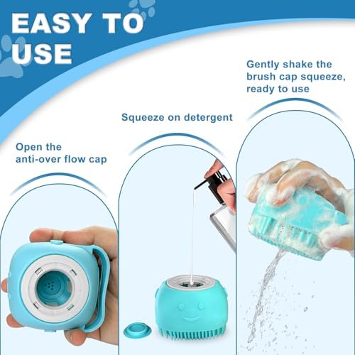 2PCS Dog Washing Gloves and Dog Shampoo Brush, Dog Bath Supplies Dog and Cat - Image 3