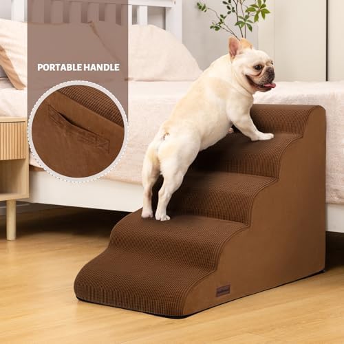 Aodisman Dog Stairs for High Bed, 5-Step Pet Ramp for Small Dogs and Cats - Image 2