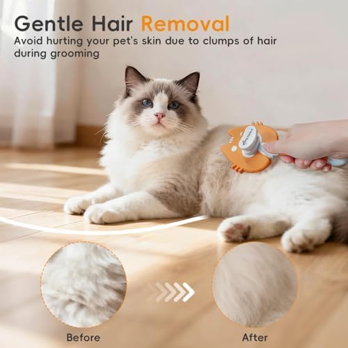 Cat Brush for Shedding, Self-Cleaning Cat Hair Brush - Image 5