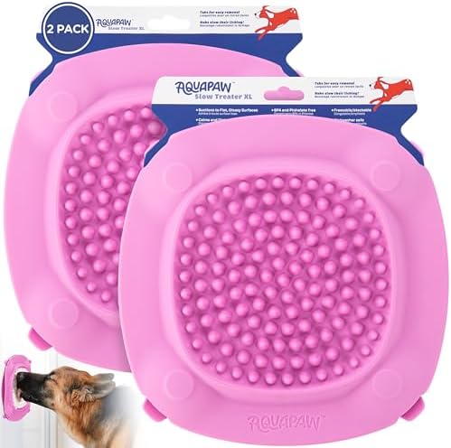 Aquapaw Lick Mat for Dogs 2-Pack XL, Suction Cup Dog Slow Feeder Pad & Licking by Aquapaw