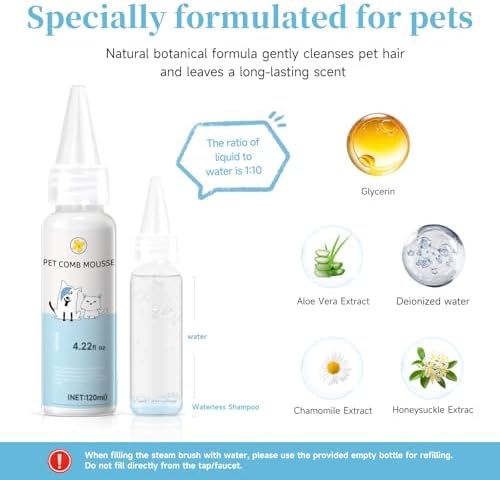 Pet Steam Brush for Dog & Cat – 3-in-1 Spray Hair Removal for Grooming - Image 2