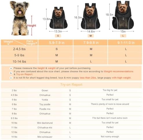 WOYYHO Pet Dog Carrier Backpack, Ventilated Mesh Small Dog Front Backpack - Image 4
