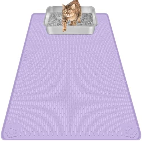 Silicone Cat Litter Mat for Litter Box 40”x28” Large Cat Mat by Bartuke
