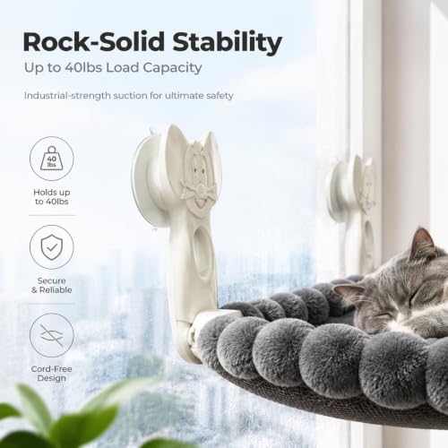 Cat Window Perch for Indoor Cloud Perch，Gray - Image 3