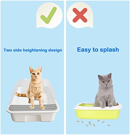 Open Cat Litter Box with High Side, Heightening Anti-Splashing Cats Litter Pan - Image 4