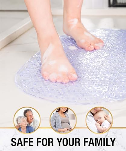 HITSLAM Bathtub Mat Non Slip, 35x16 Inch Bubble Oval Bath Tub Mat - Image 7