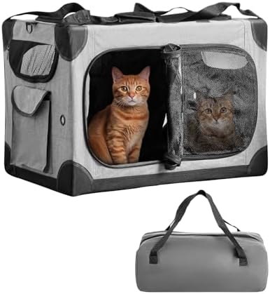 Extra Large 2-Cat Foldable Pet Travel Carrier by FuzzyNest
