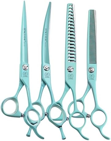 7" Professional Dog Grooming Scissors Set, Japanese 440C Stainless Steel by FenicePeak