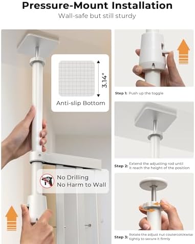 Extra Tall Cat Gate for Doorway, Pressure Mounted Pet Gate - Image 4