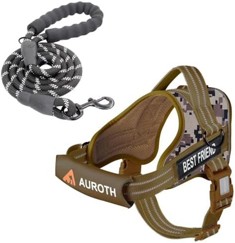 AUROTH Dog Harness for Large Dogs No Pull Tactical Harness and Leash Set by AurothPets